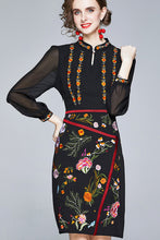 Long Sleeve Embroidered Midi Dress