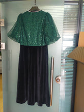 Ladies' fashionable sequined velvet long dress