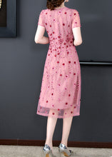 Short Sleeve Latest Design Embroidery Summer Dress for Ladies