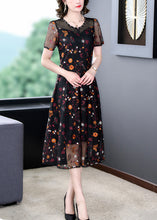 Summer new design women clothing v-neck lace stitching embroidery  dresses