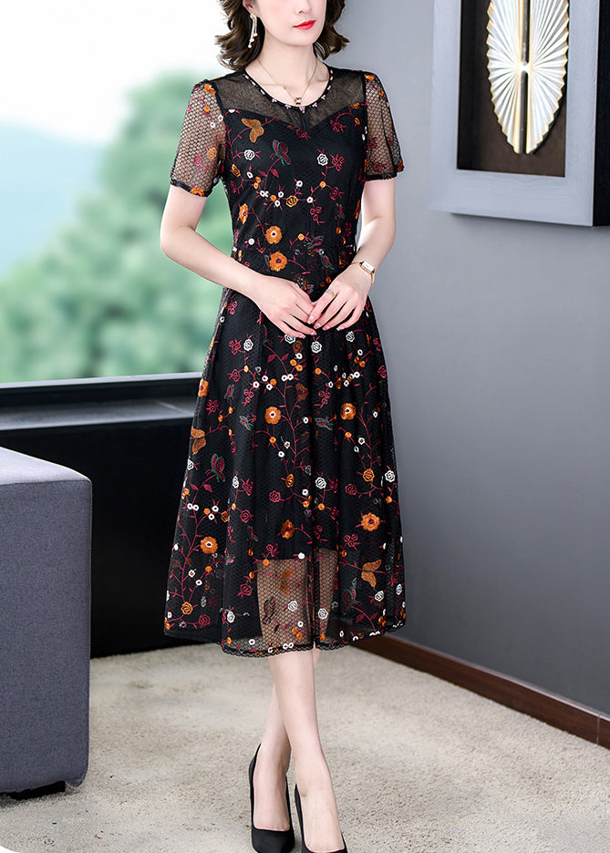 Summer new design women clothing v-neck lace stitching embroidery  dresses