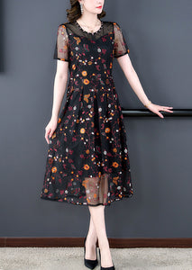 Summer new design women clothing v-neck lace stitching embroidery  dresses