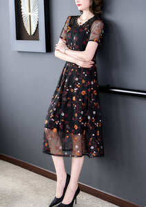 Summer new design women clothing v-neck lace stitching embroidery  dresses