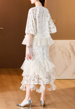 Summer round collar with lace heavy embroidery fashion dress