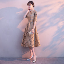 Elegant stand collar Party catwalk long dress for woman  with belt