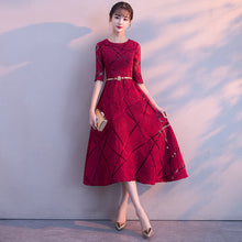 Elegant stand collar Party catwalk long dress for woman  with belt