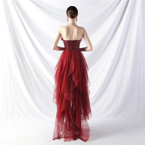 Handmade ostrich hair positioning flower beads mesh wedding banquet party dress