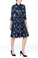 SCANDINAVIA-Pleated Office Floral Dress