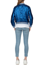 SCANDINAVIA-Metallic Blue Bomber Jacket With Pocket Tassels