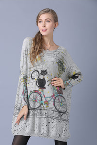 Long Sleeve Boat Neck Loose Sweater Dress