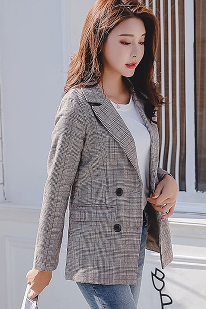 LONG SLEEVE LAPEL COLLAR BLAZER