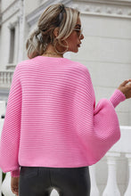 Batwing Sleeve Boat Neck Sweater