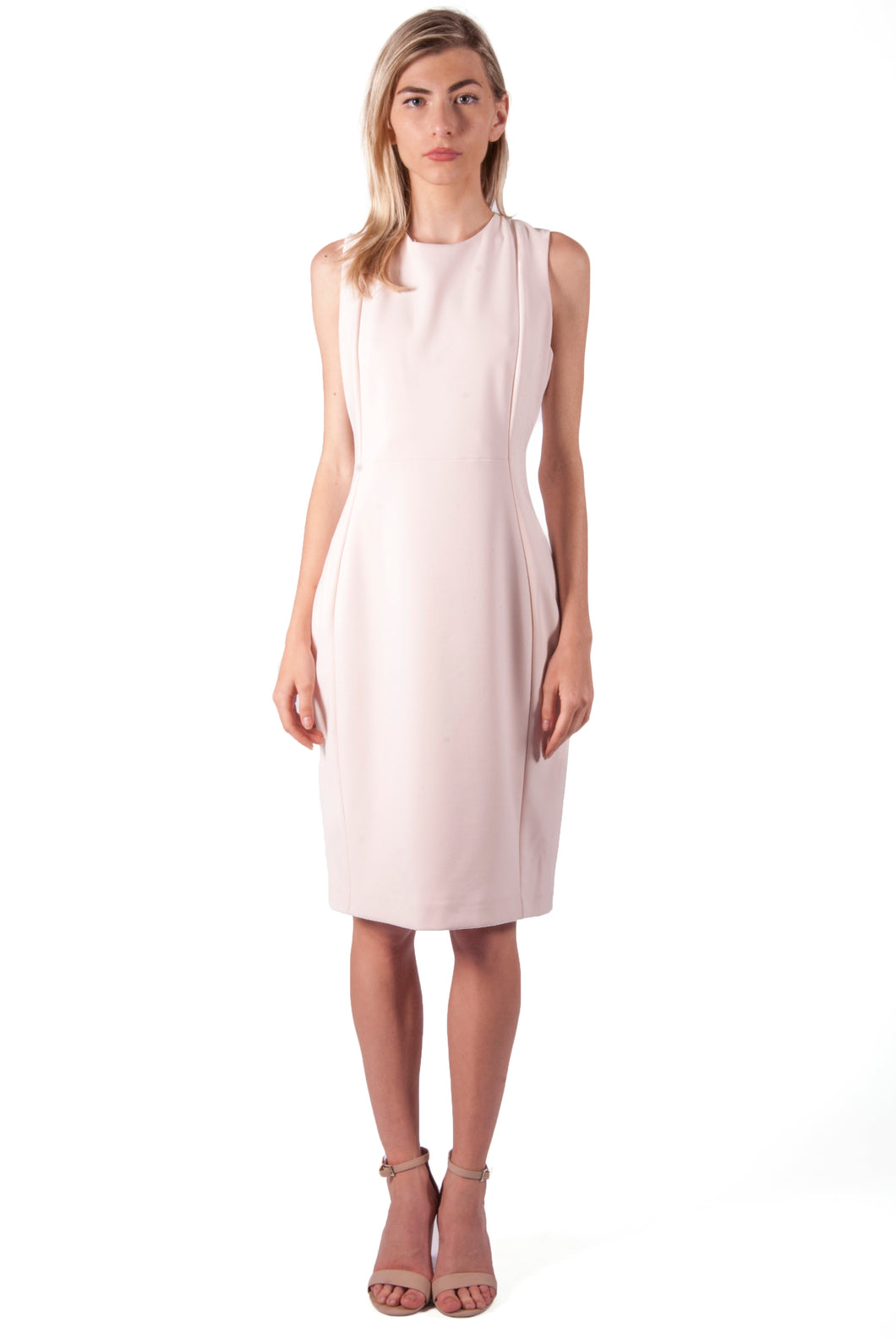 CALVIN KLEIN-SOLID SHEATH DRESS