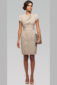 Draped Front Bodice Dress - Wood Grain