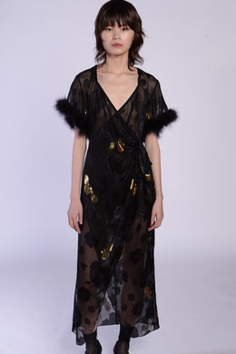 Anna Sui -  Midnight Shadows Floral Jacquard Dress