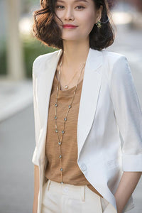 Half Sleeve One Button Blazer