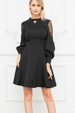 Bell-Sleeve-Back-Bowknot-A-line-Dress