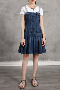 Pleated Denim Sundress