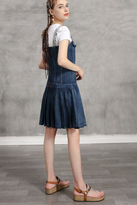 Pleated Denim Sundress