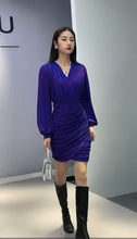 Long Sleeve Draped Midi Dress