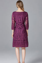 Three Quarter Sleeve Lace Midi Dress