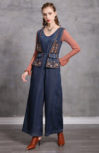 Sleeveless Wide Leg Embroidered Jumpsuit