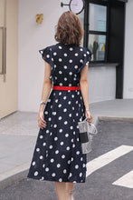 Sleeveless Dot Print Fit&Flare Dress