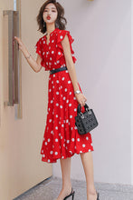 Sleeveless Dot Print Fit&Flare Dress