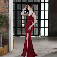 Emily Back Low-cut High Slit Maxi Dress