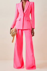 One Buckle Coat and Long Leg Pants Suit Set