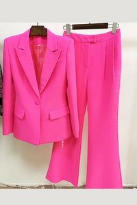 One Buckle Coat and Long Leg Pants Suit Set