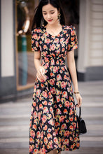 Sweetheart Neck Floral A-line Dress