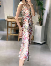 Spaghetti Strap Ruffle Hem Slim Dress