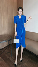 V-neck Front Slit Surplice Dress