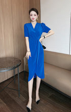 V-neck Front Slit Surplice Dress