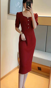 Square Neck Sheath Dress