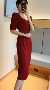 Square Neck Sheath Dress