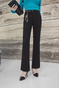 Long Bell Leg Pants With Belt