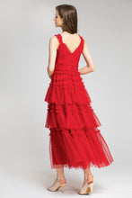 Rose Double V-neck Tulle Layered Dress