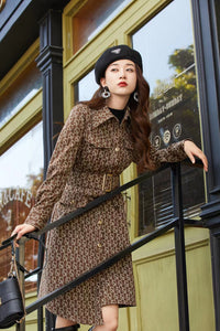 Waist Belted Button Down Long Coat