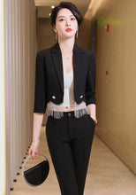 Lapel Collar Fashionable Short Suit Coat with Fringe