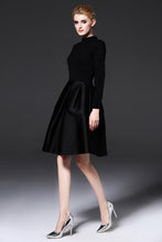 LONG SLEEVE CONTRAST A-LINE DRESS