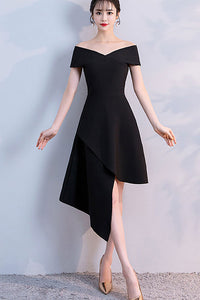 CAP SLEEVE ASYMMETRICAL HEM A-LINE DRESS