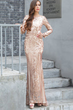 Long Sleeve Sequin Maxi Dress