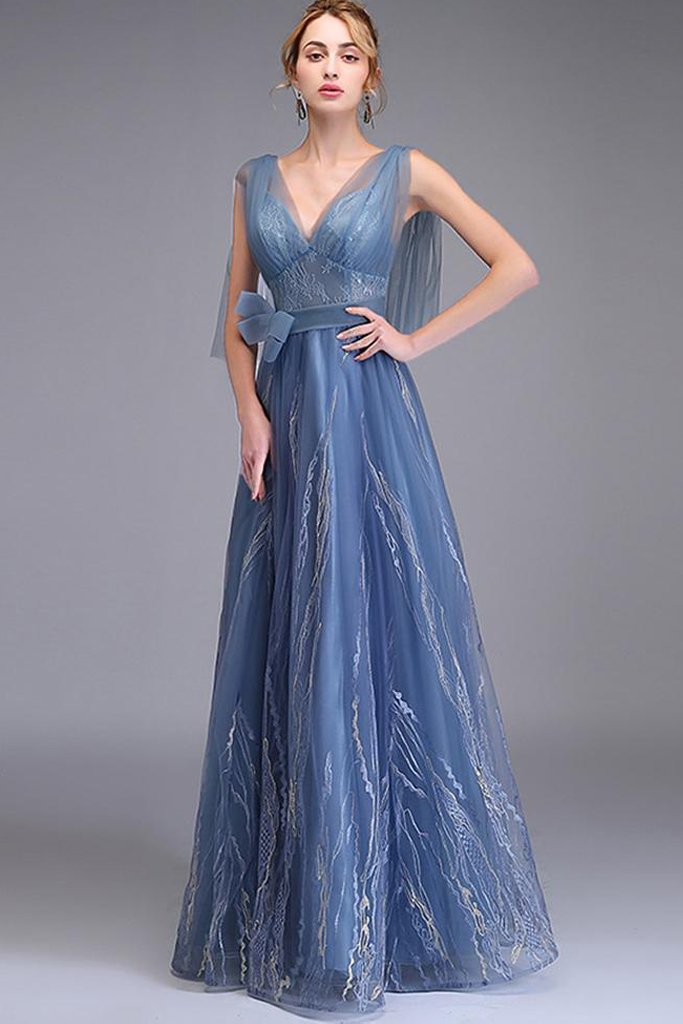 V-neck Sleeveless Gown