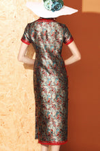 SHORT SLEEVE JACQUARD LONG CHEONGSAM