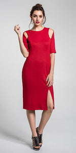 Cut-Out 3/4 Sleeve Dress